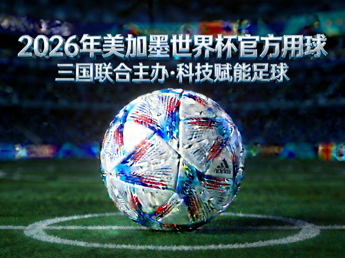 2026年美加墨世界杯官方用球发布，采用最新科技设计，蓝白红三色象征三国联合主办